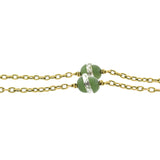 Late Victorian 14kt Rock Quartz Crystal + Jade Chain Necklace