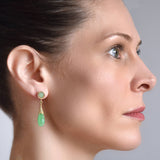 Vintage 14kt Jadeite Teardrop Dangle Earrings