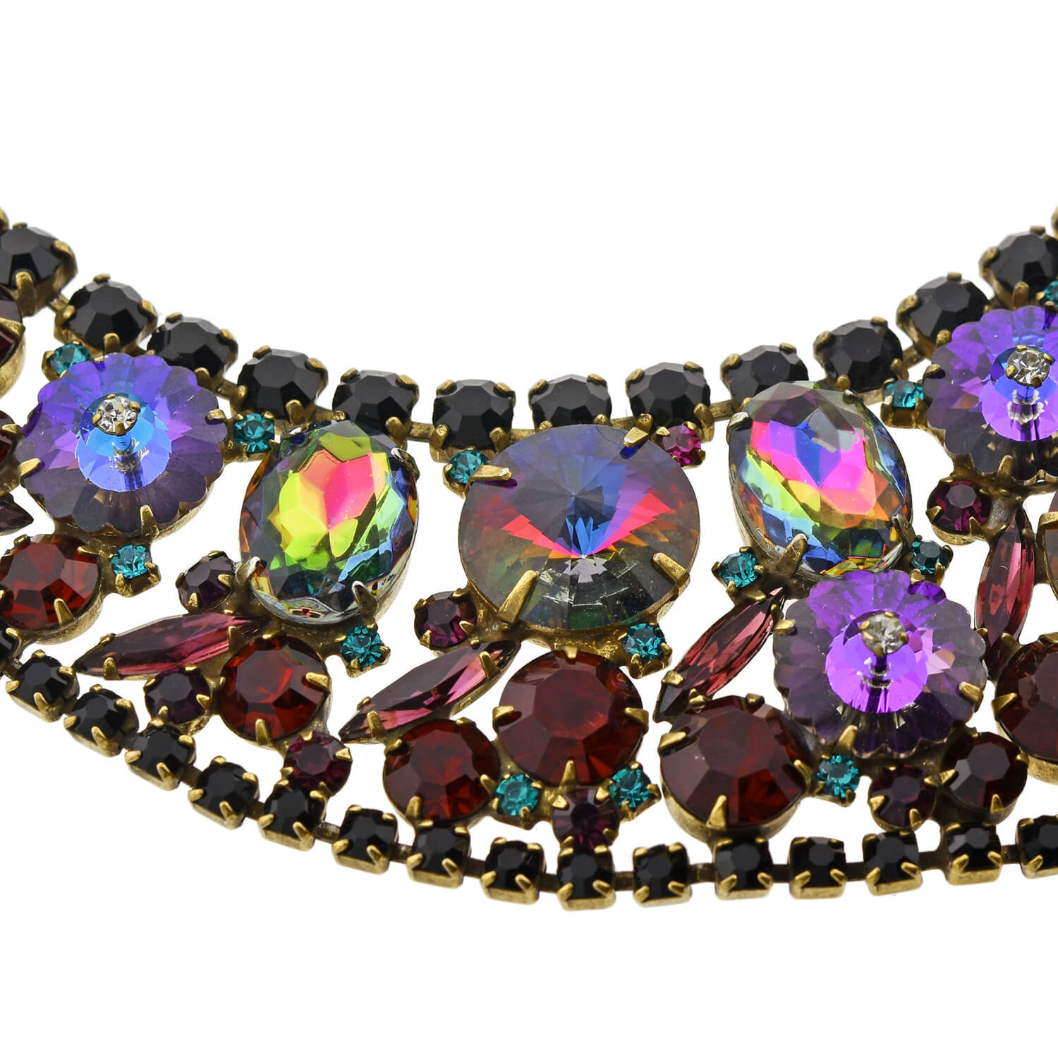 JULIANA  Vintage Large Multi-Crystal Bib Necklace