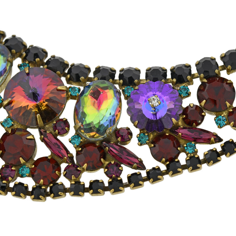 JULIANA  Vintage Large Multi-Crystal Bib Necklace