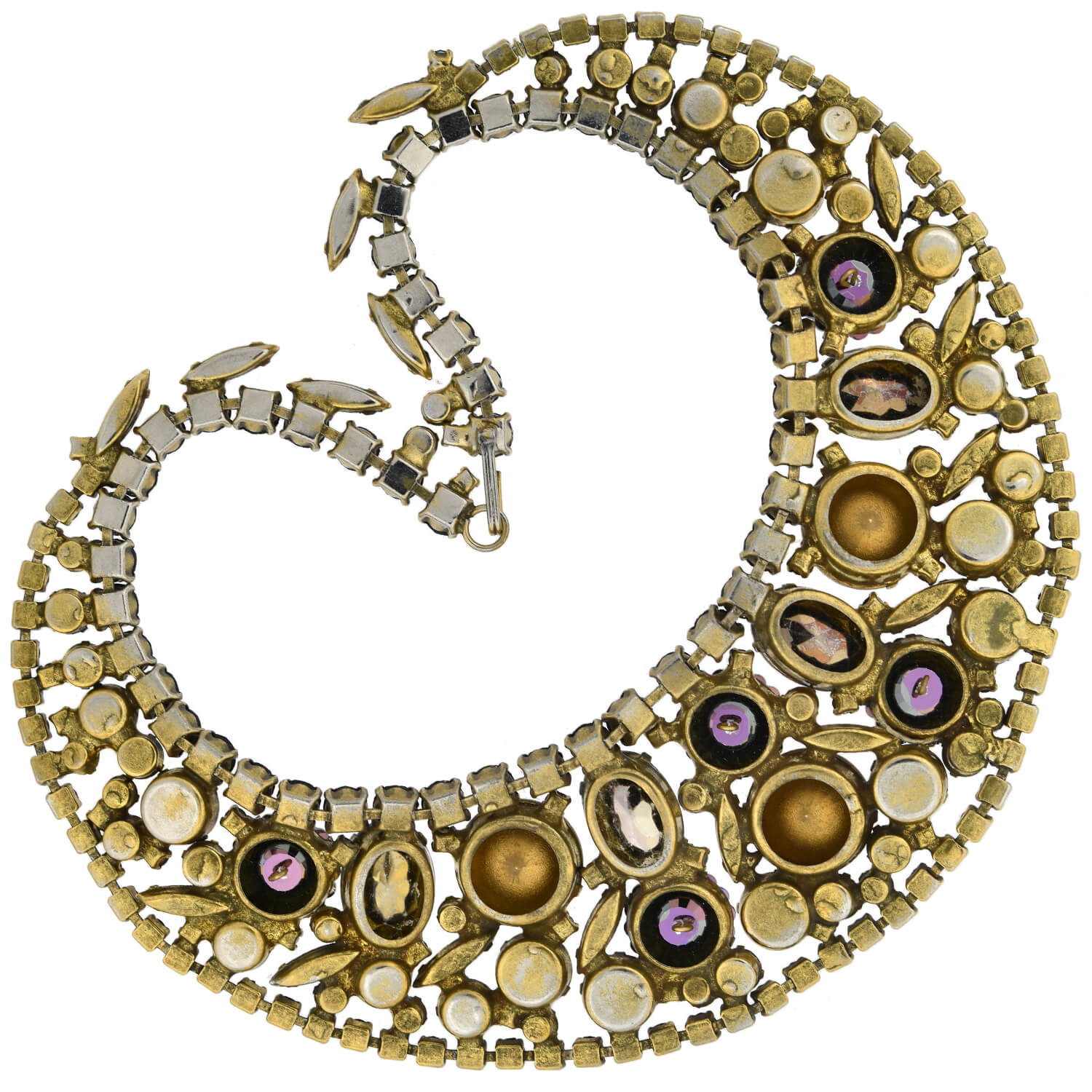 JULIANA  Vintage Large Multi-Crystal Bib Necklace