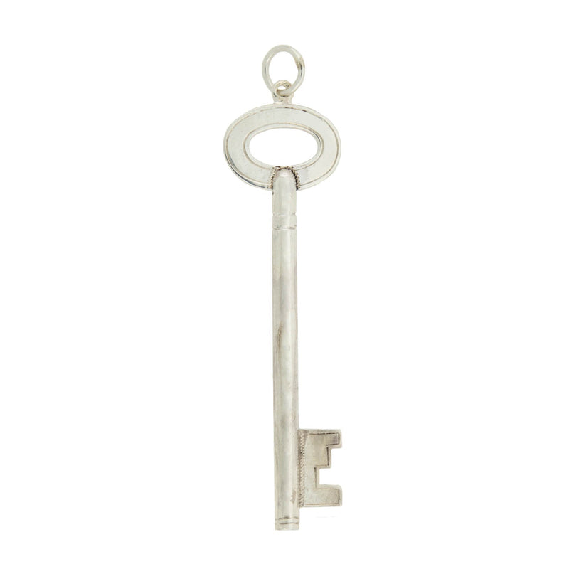 Late Victorian English Sterling Silver Skeleton Key Pendant