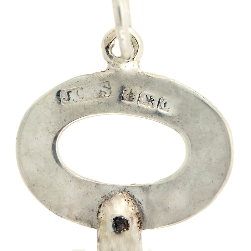 Late Victorian English Sterling Silver Skeleton Key Pendant