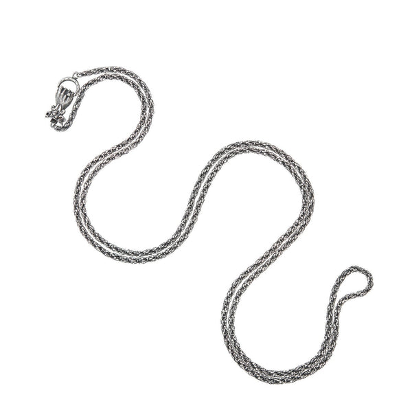 Georgian Sterling Silver Textured Link Chain Necklace 44.5"