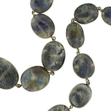 Vintage Gold-Filled Polished Labradorite Link Necklace