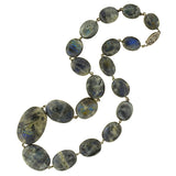 Vintage Gold-Filled Polished Labradorite Link Necklace