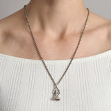Retro 18kt Diamond Lakshmi Hindu Goddess Pendant 0.75ctw