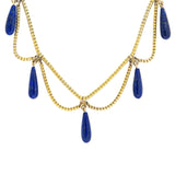 Victorian 18k Lapis Festoon Necklace