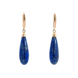 Vintage 14k Lapis Teardrop Dangle Earrings