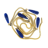 Victorian 18k Lapis Festoon Necklace
