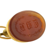 Victorian Extra Large 14kt Pointer Dog Fob with Carnelian Intaglio Seal