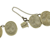 Victorian Sterling Silver & Lava Cameo Necklace
