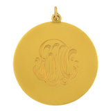 Victorian 14kt Large Painted Ivory Portrait Pendant