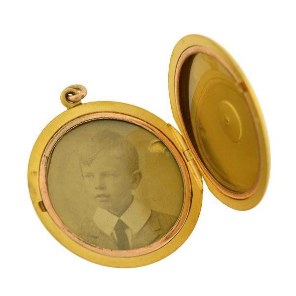 Victorian 14kt Gold Locket with Engraved Initials