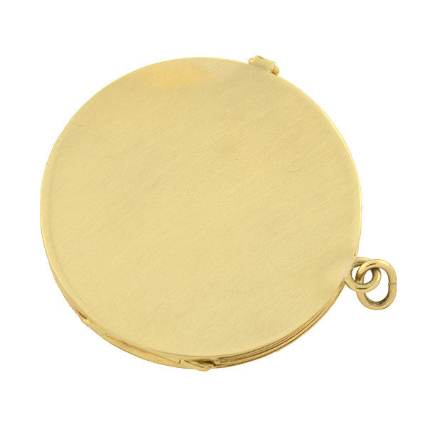 Victorian 14kt French Limoges Porcelain 3-Sided Locket