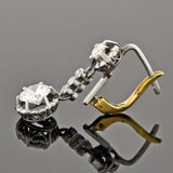 Late Art Deco Platinum Diamond Dangle Earrings 1.75ctw