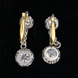 Late Art Deco Platinum Diamond Dangle Earrings 1.75ctw