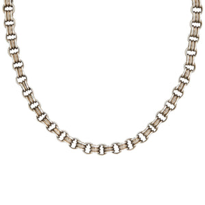 Victorian Sterling Link Chain Necklace 16.25"
