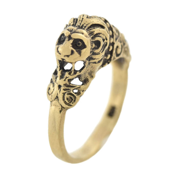 Vintage 10kt Lion's Head Figural Ring