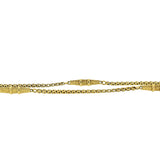 Victorian Long 10kt Textured Gold Link Chain Necklace 54"