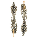 Victorian Dramatic Silver & French Paste Foil Back Earrings