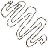 Victorian Gunmetal + 9kt Rose Gold Link Chain 56"