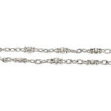 Edwardian French Silver Fancy Link Guard Chain 56"