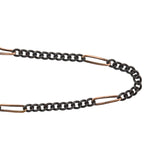 Victorian Gunmetal + 9kt Rose Gold Link Chain 56"