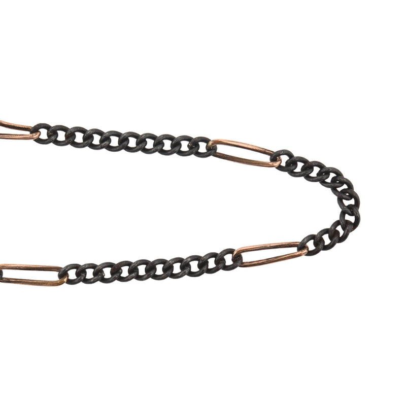 Victorian Gunmetal + 9kt Rose Gold Link Chain 56"