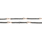 Victorian Gunmetal + 9kt Rose Gold Link Chain 56"