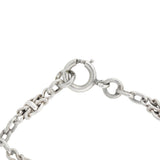 Edwardian French Silver Fancy Link Guard Chain 56"