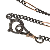 Victorian Gunmetal + 9kt Rose Gold Link Chain 56"