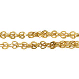 Victorian Gold-Filled Fancy Link Double-Strand Chain with Pearl Slide 63"