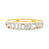 Estate 18k Gold & Diamond "Te Quiero" Bangle Bracelet