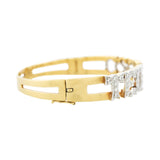 Estate 18k Gold & Diamond "Te Quiero" Bangle Bracelet