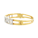 Estate 18k Gold & Diamond "Te Quiero" Bangle Bracelet