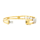 Estate 18k Gold & Diamond "Te Quiero" Bangle Bracelet