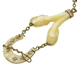 Victorian Mother of Pearl Horseshoe & Hooves Fob Pendant