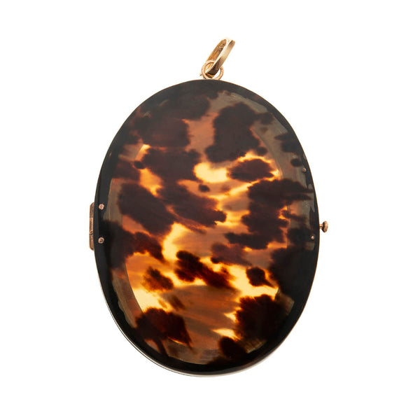 Large Victorian Tortoise Shell Locket