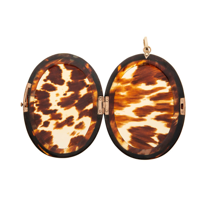 Large Victorian Tortoise Shell Locket