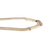 Retro 14k Gold Diamond + Ruby Gooseneck Chain Necklace