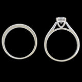 Estate 18kt Diamond Engagement Ring + Band Set 1.02ct center