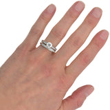 Estate 18kt Diamond Engagement Ring + Band Set 1.02ct center