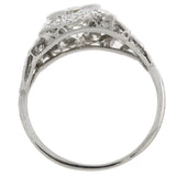 Art Deco Platinum "Step-Up" Diamond Engagement Ring 1.11 center