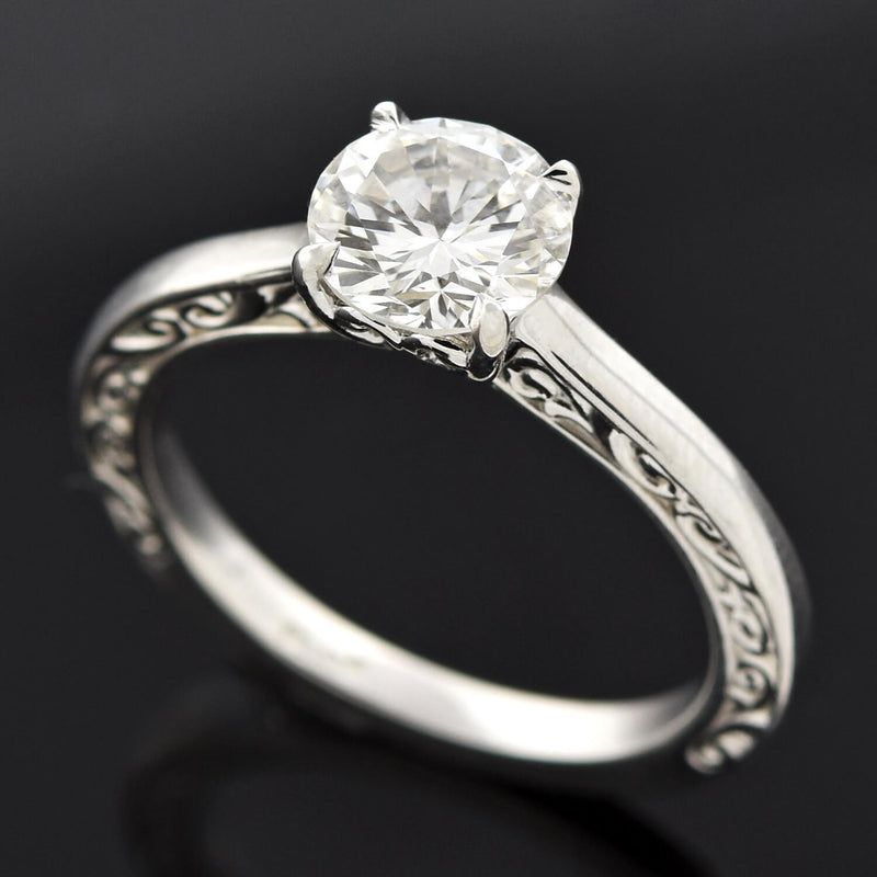 Estate Platinum Diamond Solitaire Engagement Ring 1.13ct