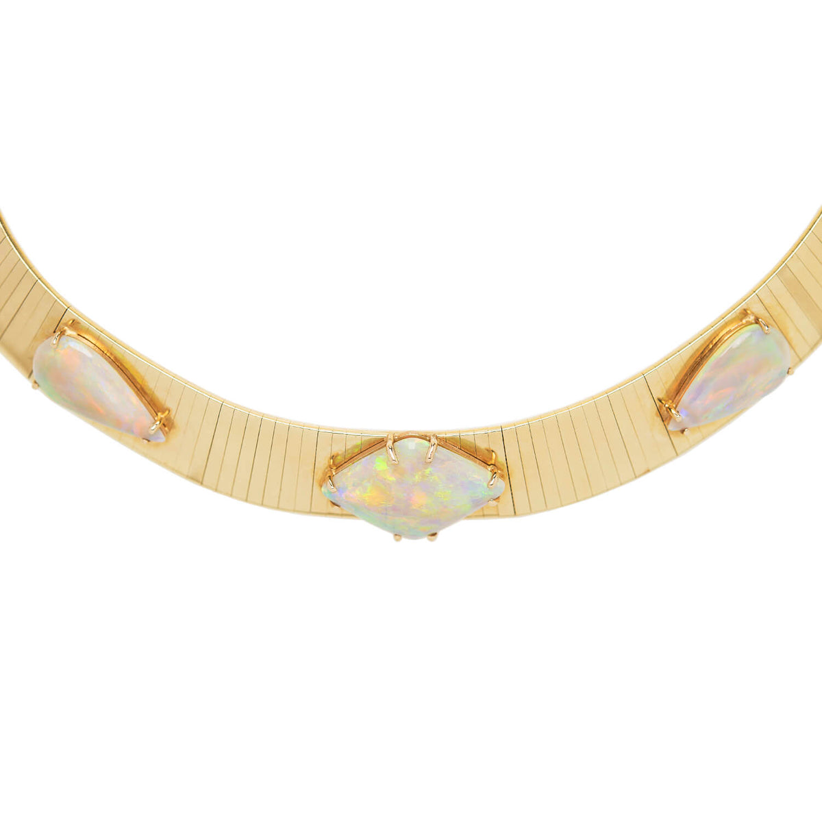 Estate 14k Opal Collar Style Choker Necklace