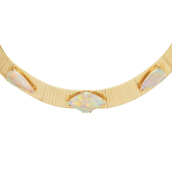 Estate 14k Opal Collar Style Choker Necklace