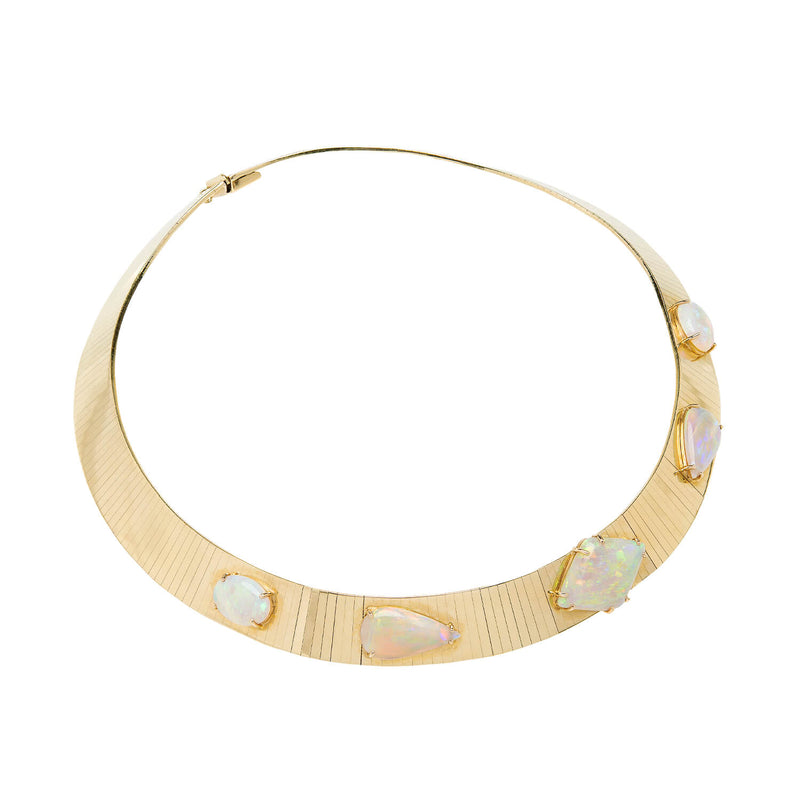 Estate 14k Opal Collar Style Choker Necklace