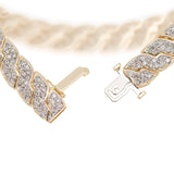 Estate 14k Yellow Gold Pavé Diamond Link Bracelet 5.0ctw