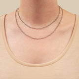 Art Deco Sterling & Rock Quartz Crystal Chain Necklace 32.5"